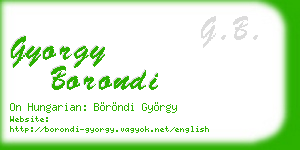 gyorgy borondi business card