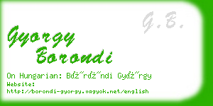 gyorgy borondi business card